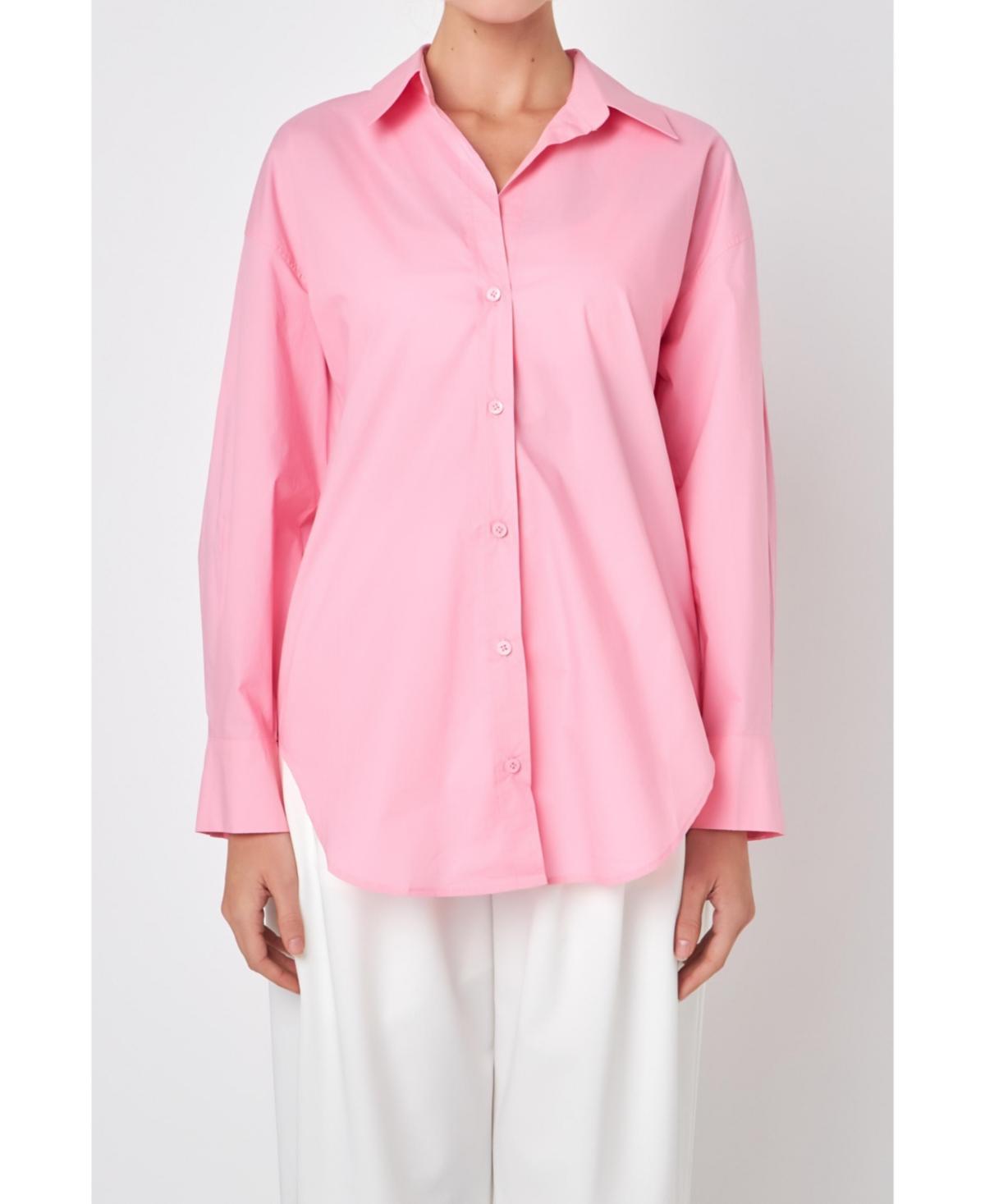 Womens Oversize Collared Shirt Product Image