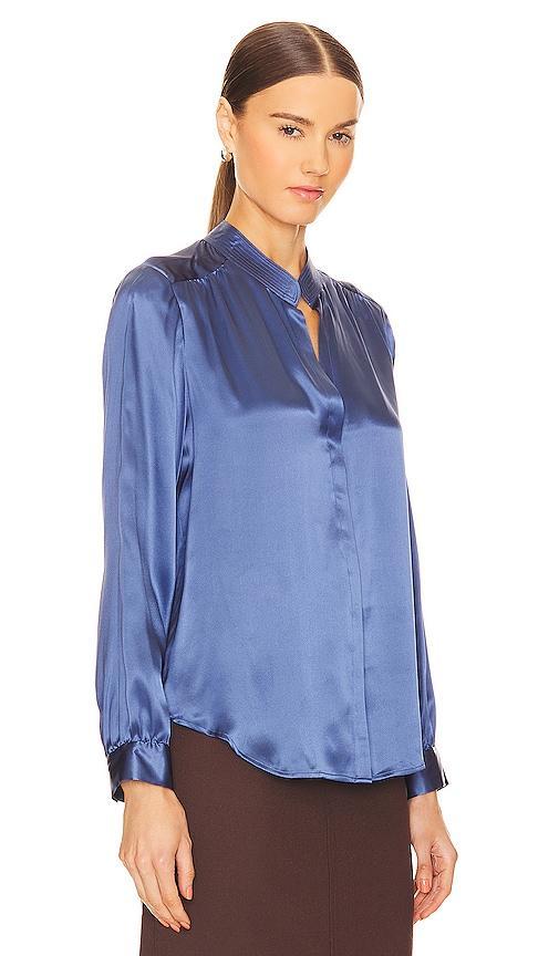 LAgence Bianca Silk Banded Collar Blouse Product Image