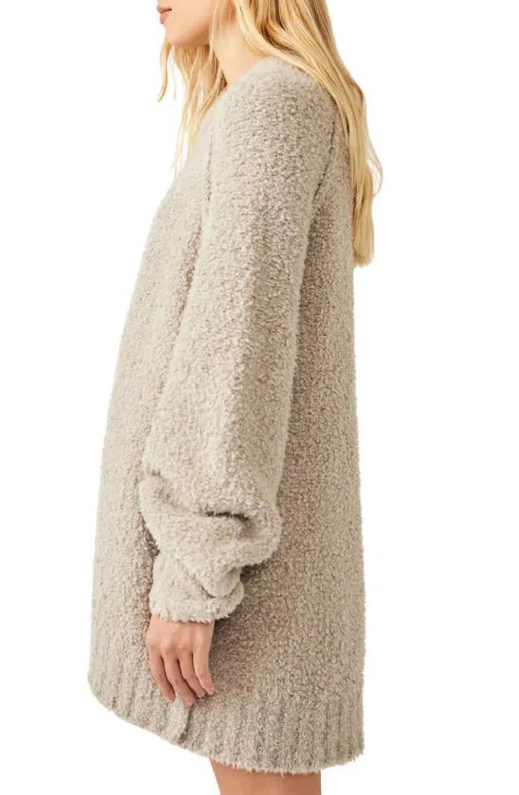 Teddy Sweater Tunic In Grey Product Image