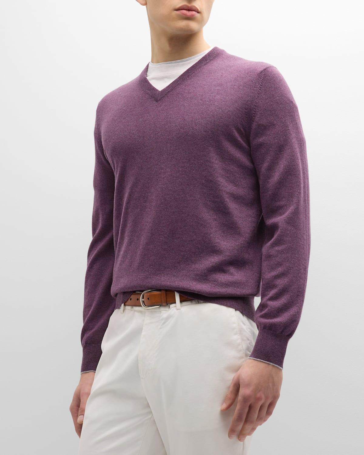 Mens Cashmere V-Neck Sweater Product Image