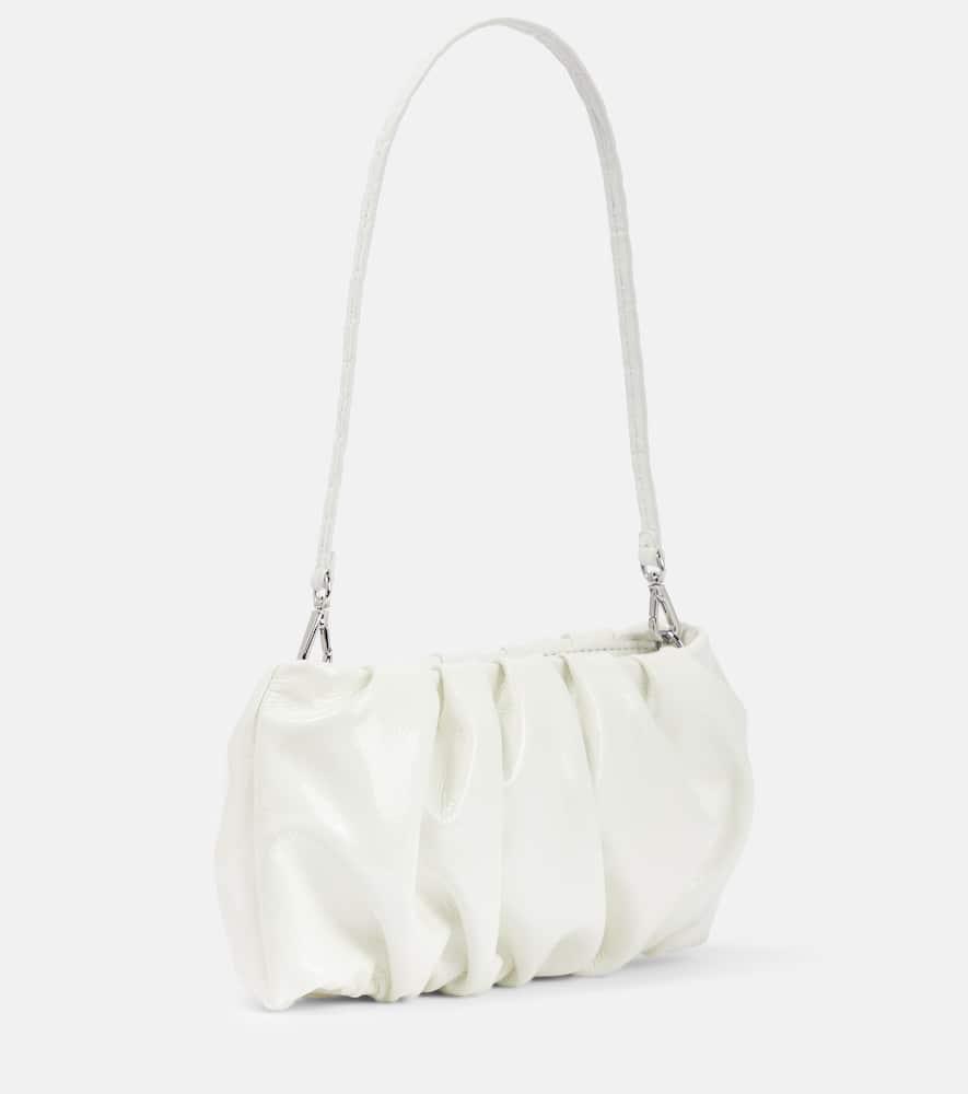 STAUD Bean Mini Leather Clutch In White Product Image