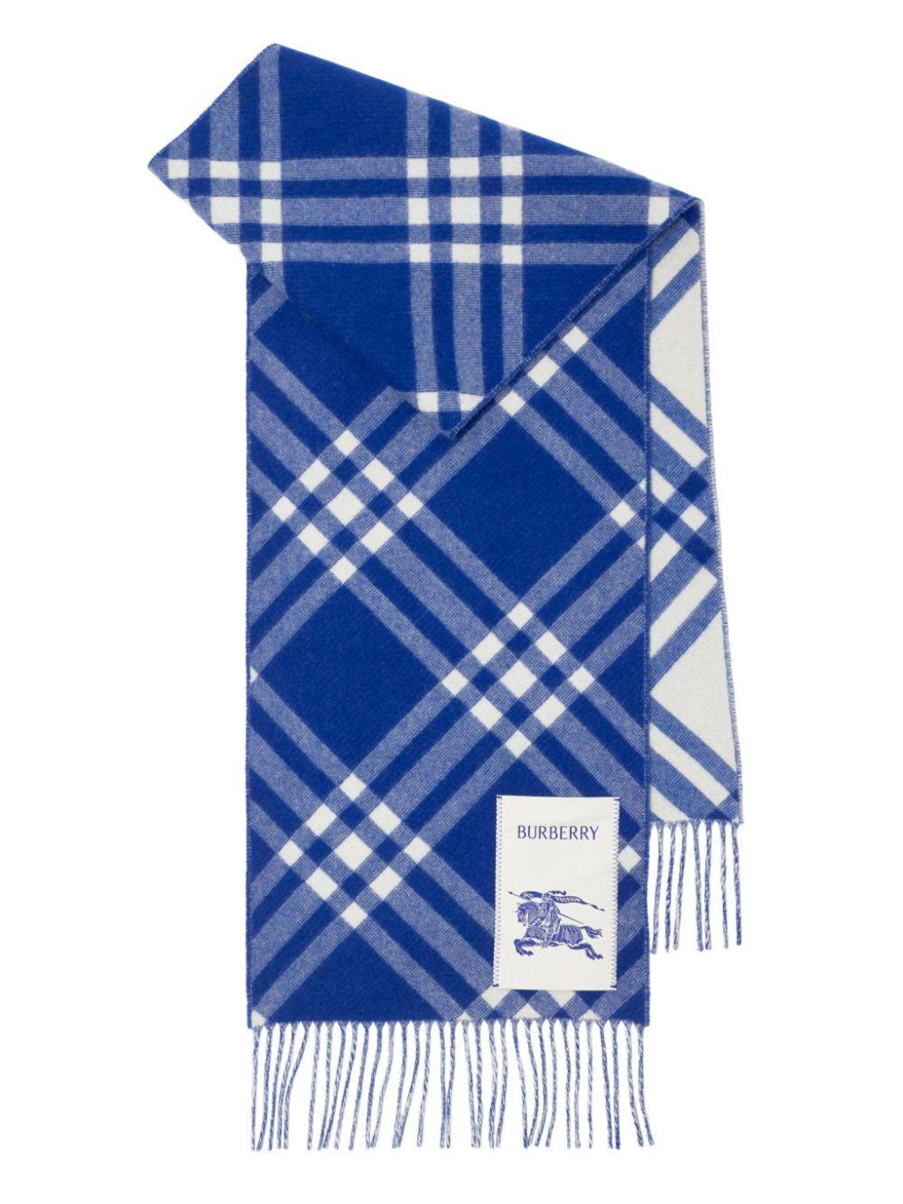 BURBERRY Check Cashmere Scarf In Blau Product Image