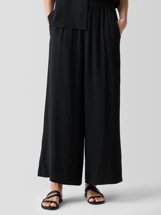 EILEEN FISHER Silk Georgette Crepe Wide-Leg Pantfemale Product Image