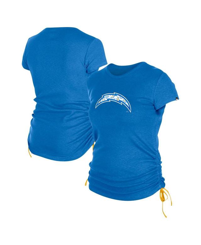 New Era Womens Powder Blue Los Angeles Chargers Ruched Side T-Shirt Product Image