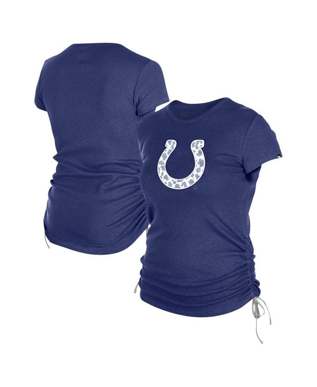 New Era Womens Royal Indianapolis Colts Ruched Side T-Shirt Product Image