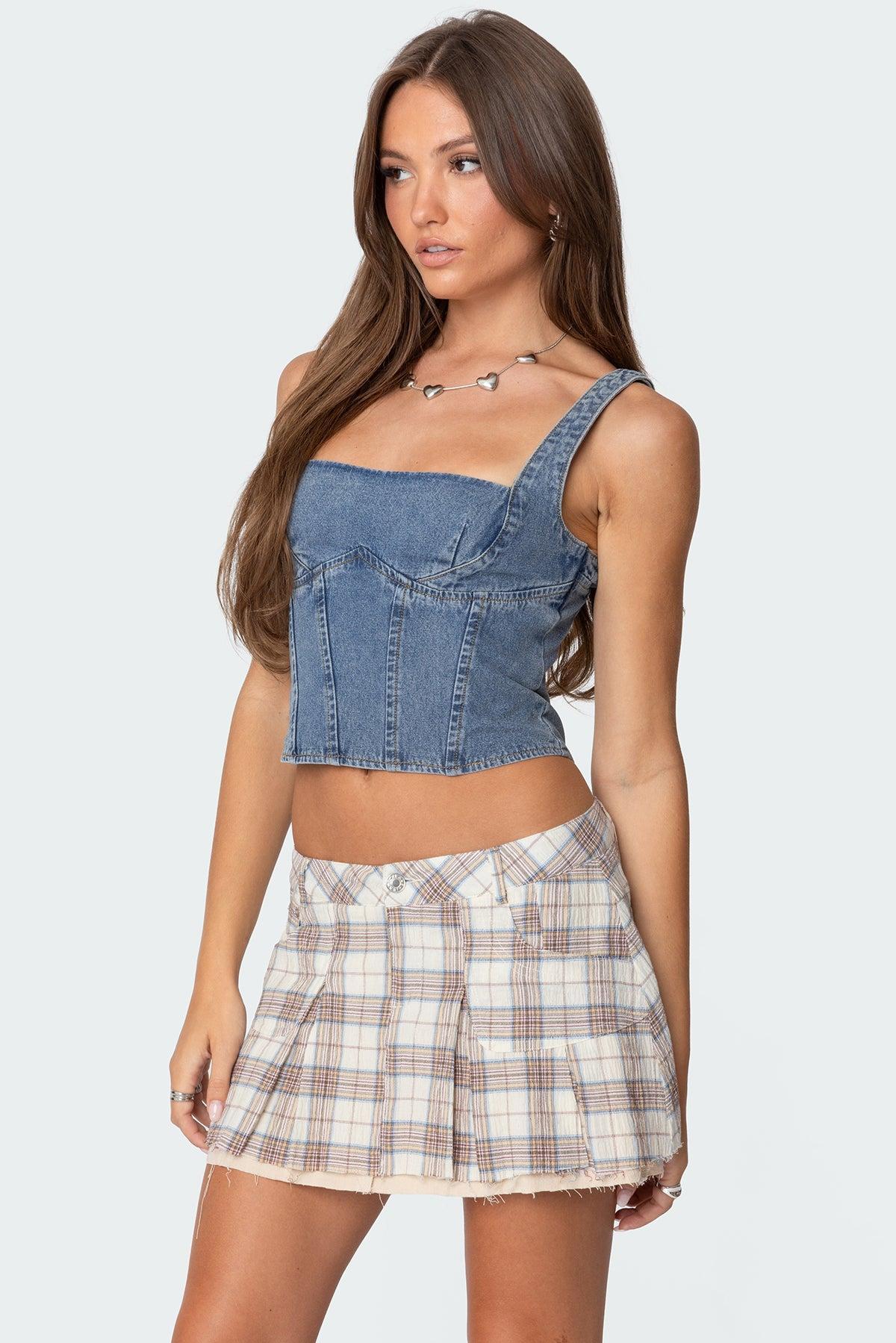 Pollie Denim Bustier Top Product Image