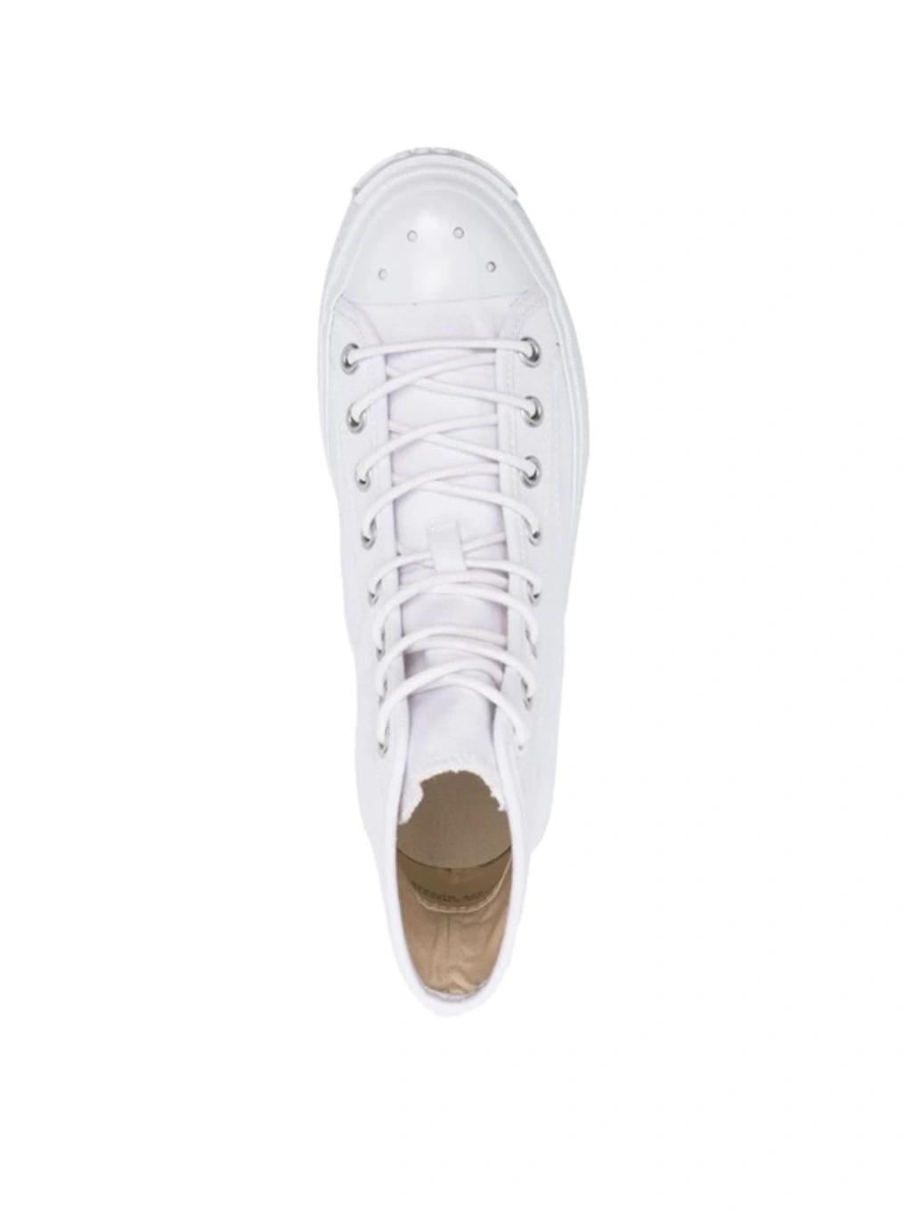 Rubber-trimmed Canvas High-top Sneakers In Optic White Product Image