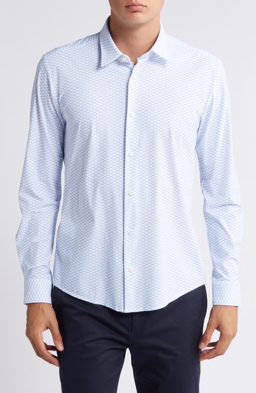 HUGO BOSS Slim-fit Shirt In Printed Performance-stretch Jersey In Light Blue Product Image