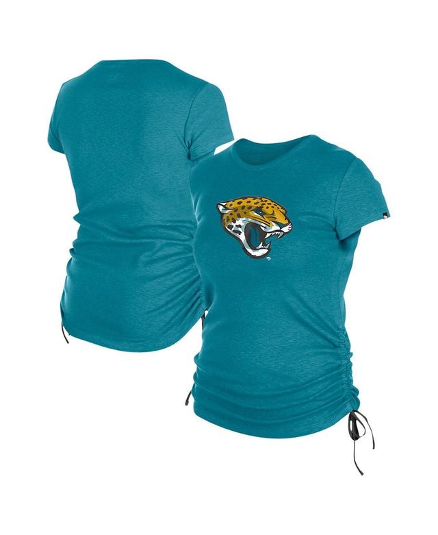 New Era Womens Teal Jacksonville Jaguars Ruched Side T-Shirt Product Image