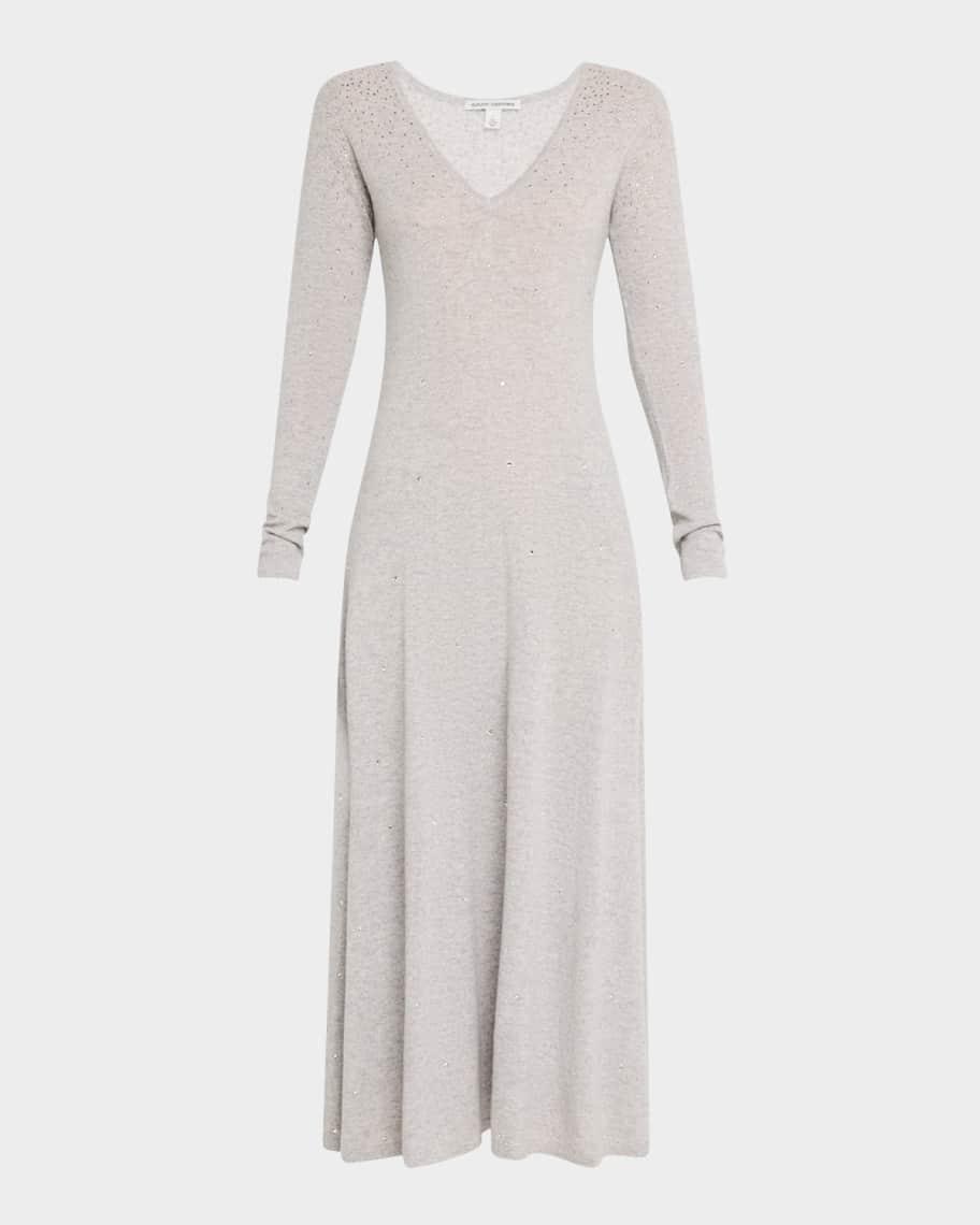 Rhinestone Cashmere Midi Sweater Dress Product Image