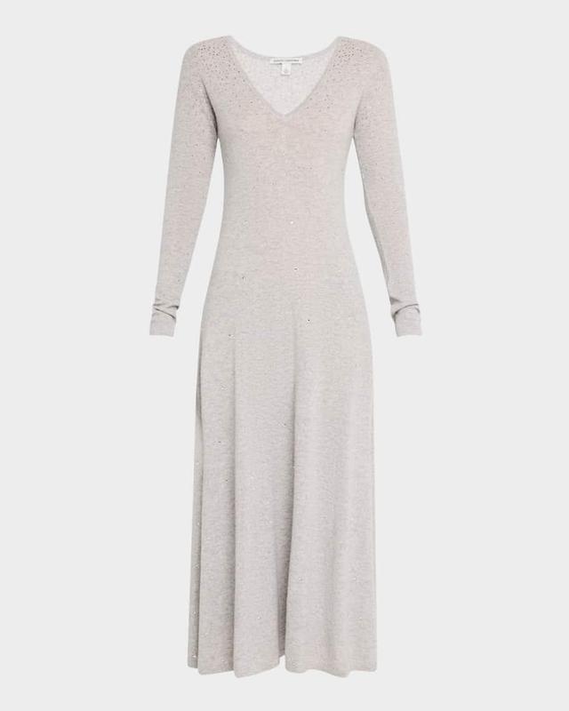 Rhinestone Cashmere Midi Sweater Dress Product Image