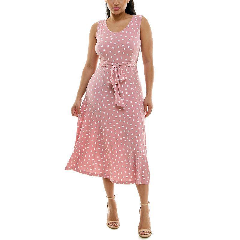 Womens Nina Leonard Print Midi Dress Blue Pink Team Product Image