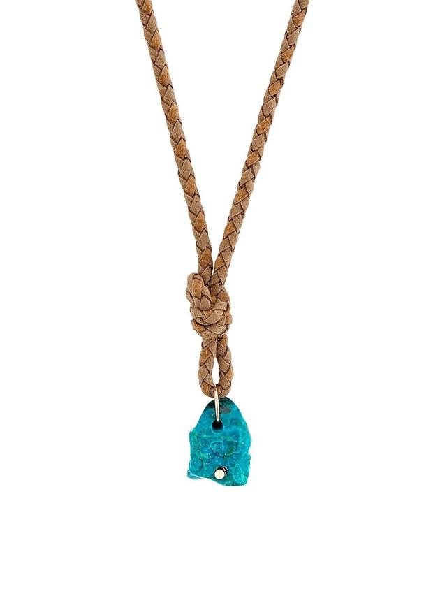 Womens Jala Large 18K Rose Gold, Chrysocolla & Suede Necklace Product Image