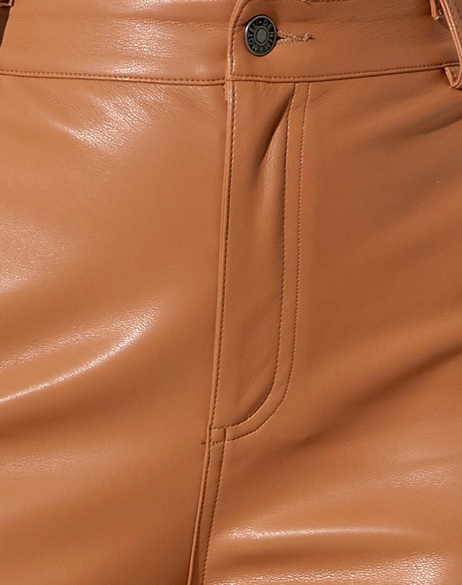 Zoven Flare Trouser in PU Peachy Tan Product Image