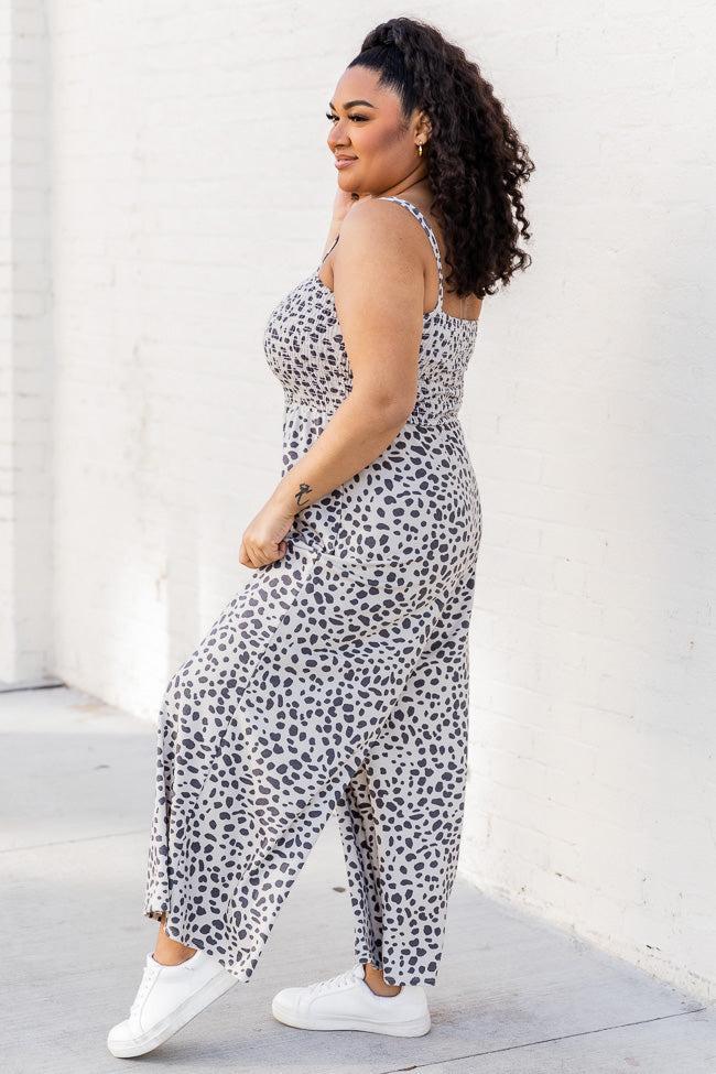 Happiest With You Leopard Print Smocked Jumpsuit FINAL SALE Product Image