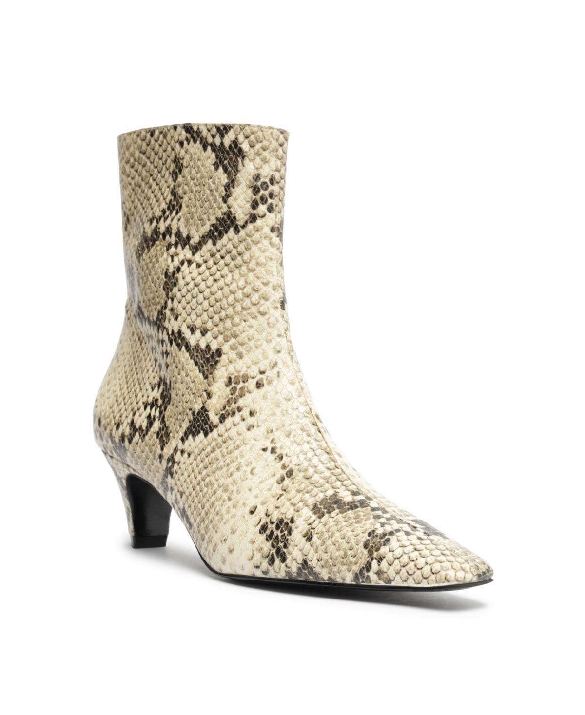 Womens Dellia 55MM Snake-Embossed Leather Booties Product Image