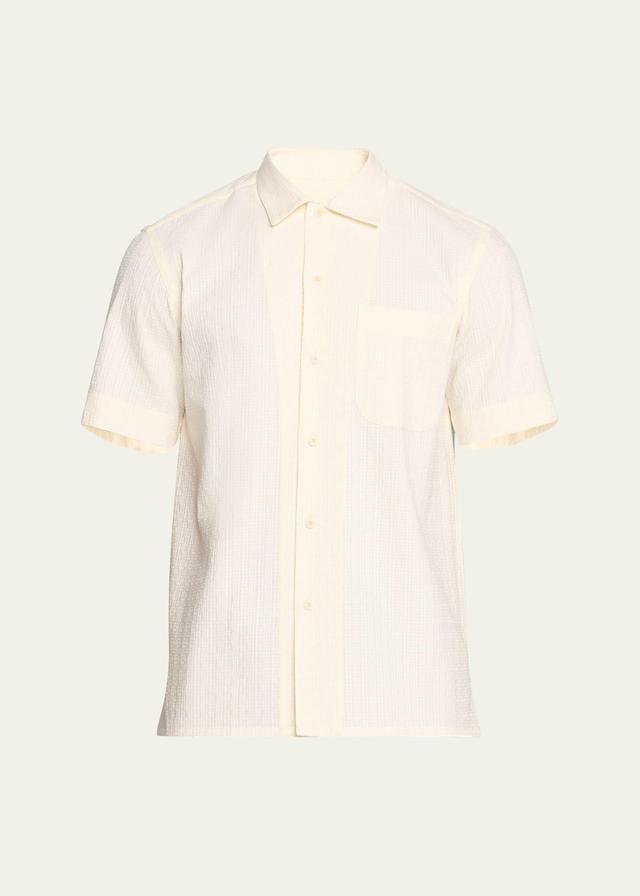 Mens Textured Cotton Short-Sleeve Shirt Product Image