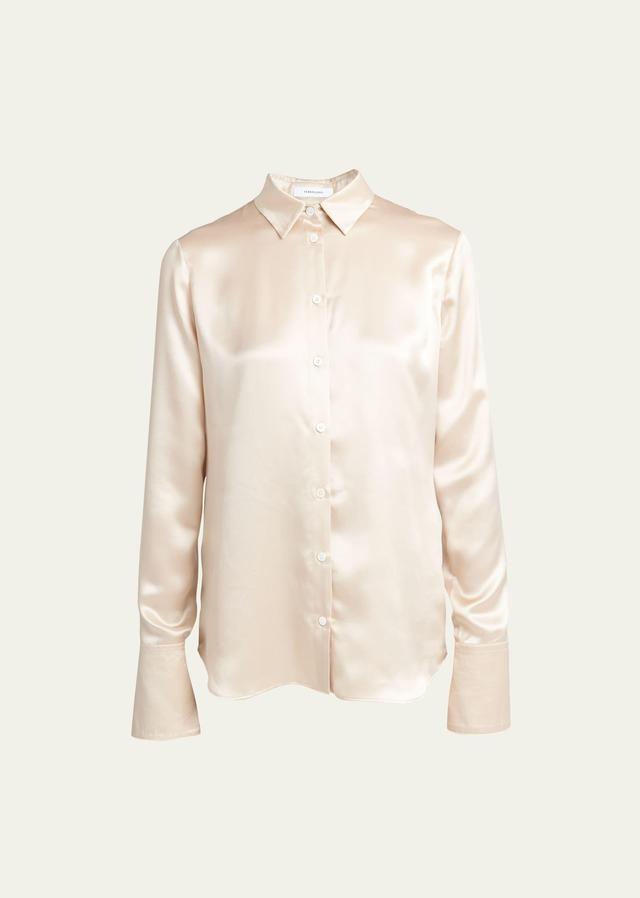 Womens Satin Buttoned Blouse Product Image