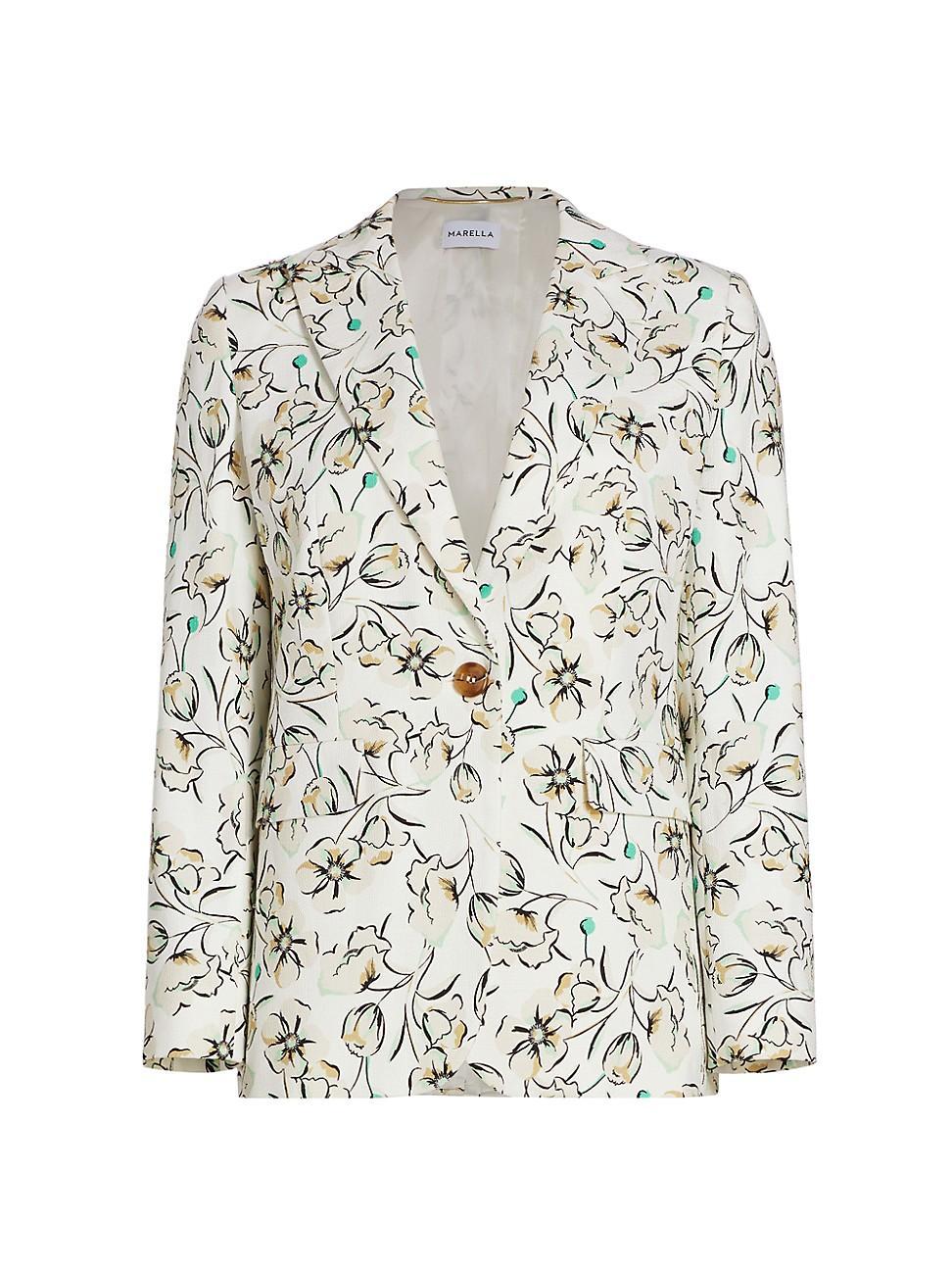 Womens Zuara Floral Stretch Cotton Blazer Product Image