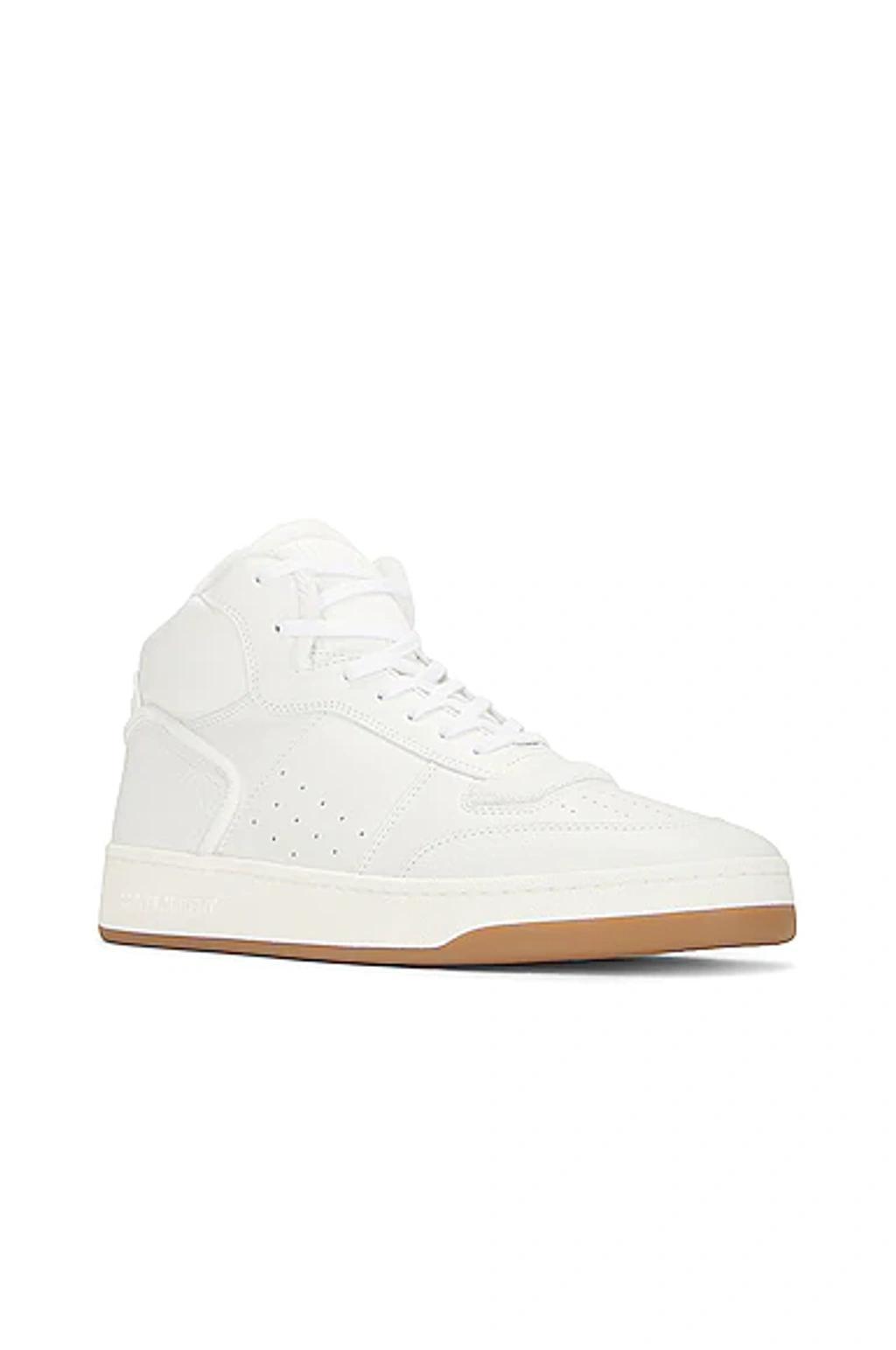 Men's Sl80 Tonal Leather Mid-top Sneakers In White Product Image