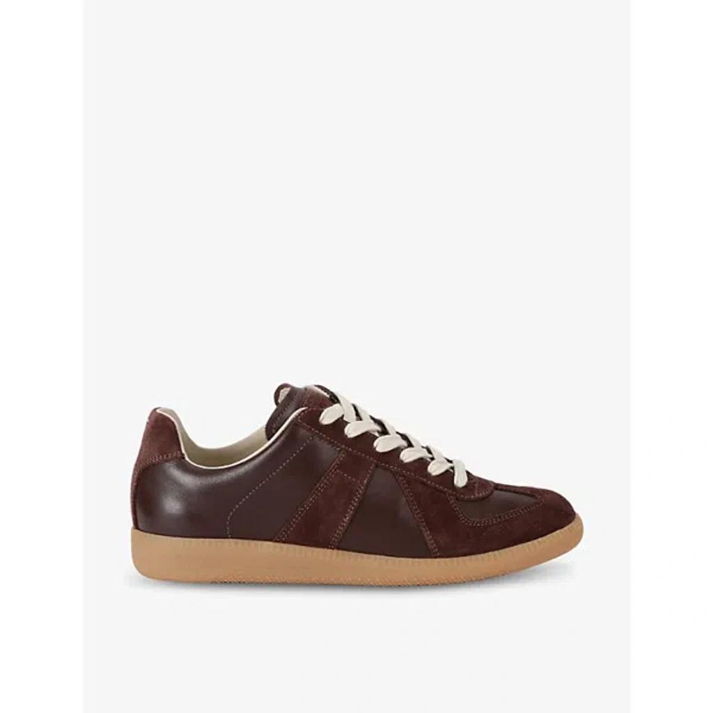 Womens Brown Replica Leather Low-top Trainers In T2264 Brown Product Image