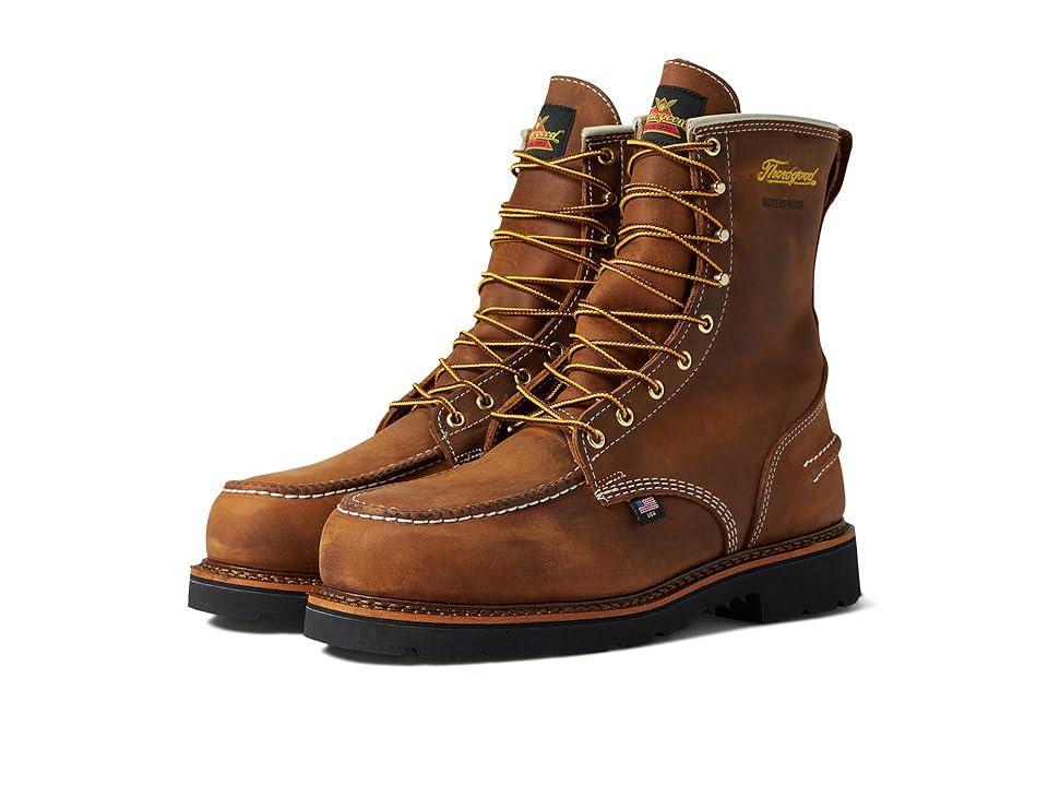 Thorogood 1957 Crazyhorse Mens 8-in. Waterproof Steel Toe Work Boots Brown Product Image