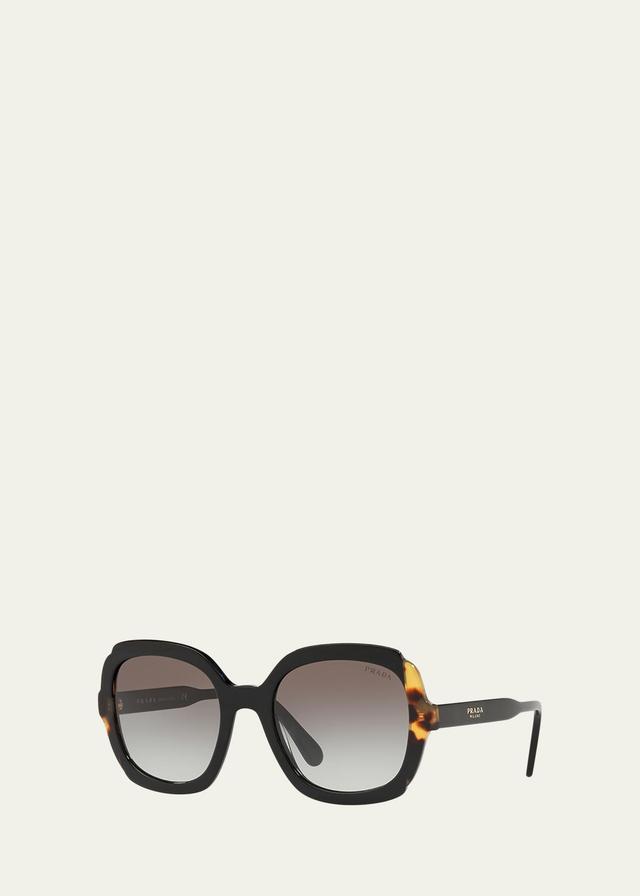 Prada Mirrored Acetate Sunglasses - BLACK / HAVANA Product Image