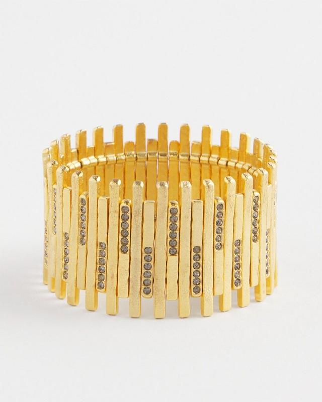 Brushed Gold Tone Stretch Bracelet Product Image