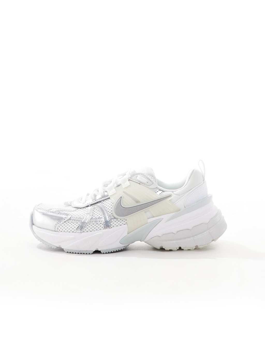 Nike V2K Run sneakers in white and silver Product Image