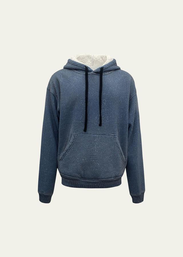 Mens Crystal-Embellished Hoodie with Sherpa Lining Product Image