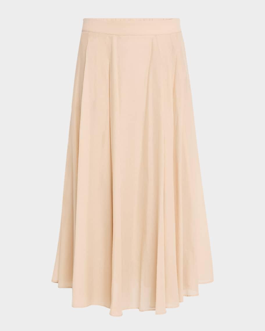 Pleated Circle-Cut Midi Skirt product image