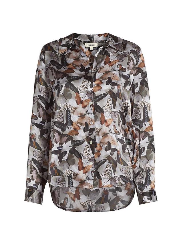 Womens Tyler Butterfly Silk Blouse Product Image