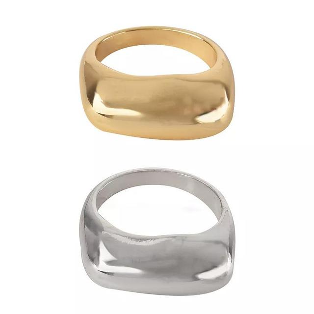 Two Tone 2-piece Ring Set, Womens None Product Image