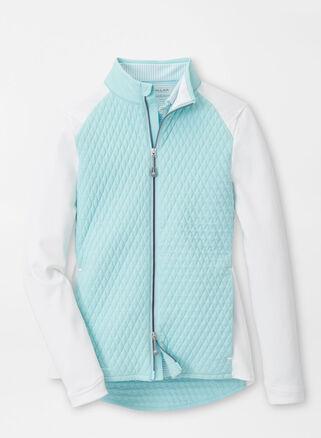 Peter Millar Womens Merge Hybrid Jacket | Color: Blue Spruce / White | Size: XS Product Image