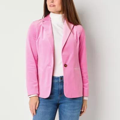 St. John's Bay Velvet Womens Fitted Blazer Product Image