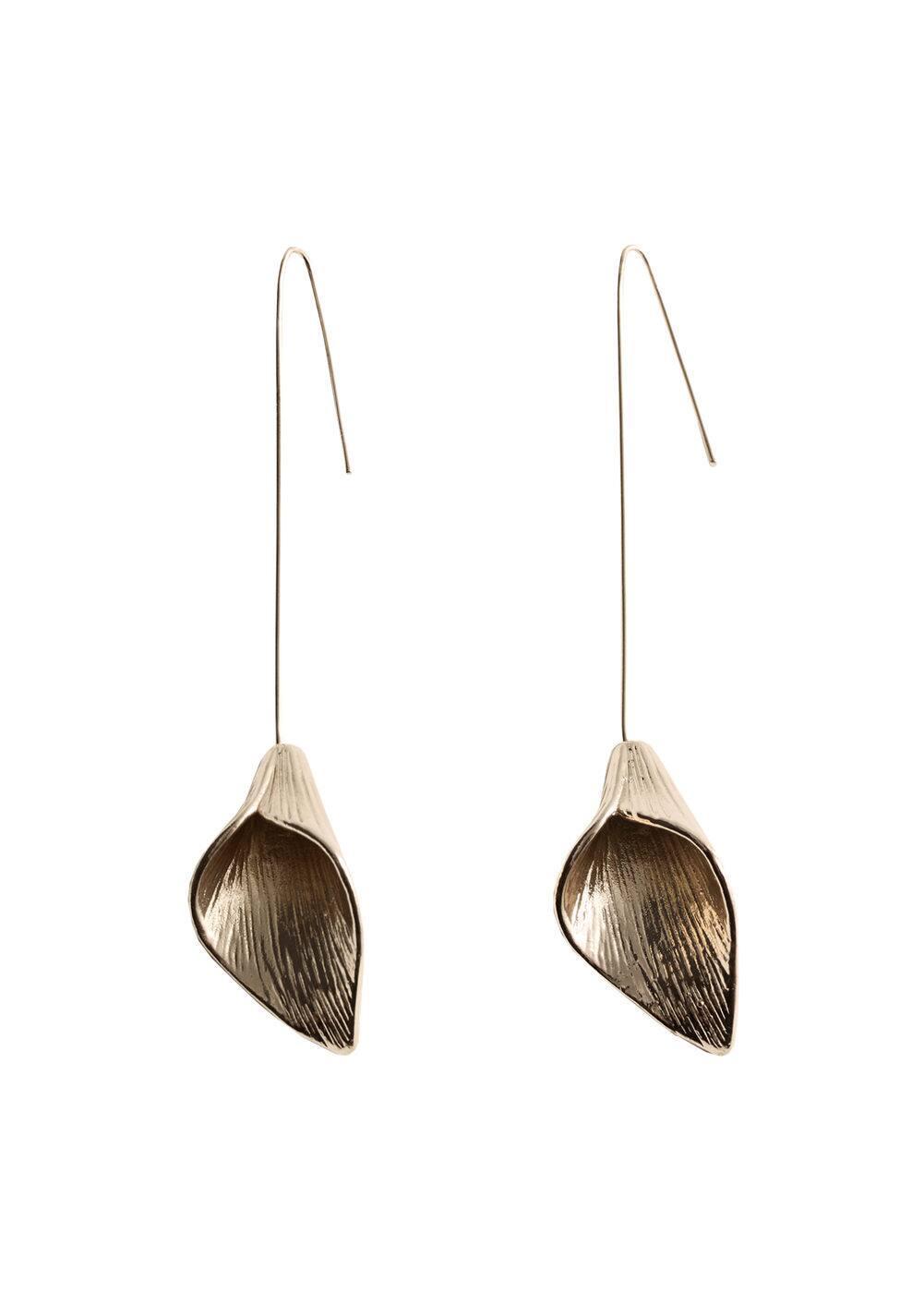 MANGO - Leaves pendant earrings - One size - Women Product Image