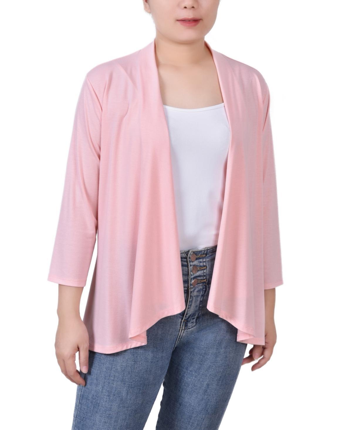 Ny Collection Womens Solid 3/4 Sleeve Cardigan Product Image