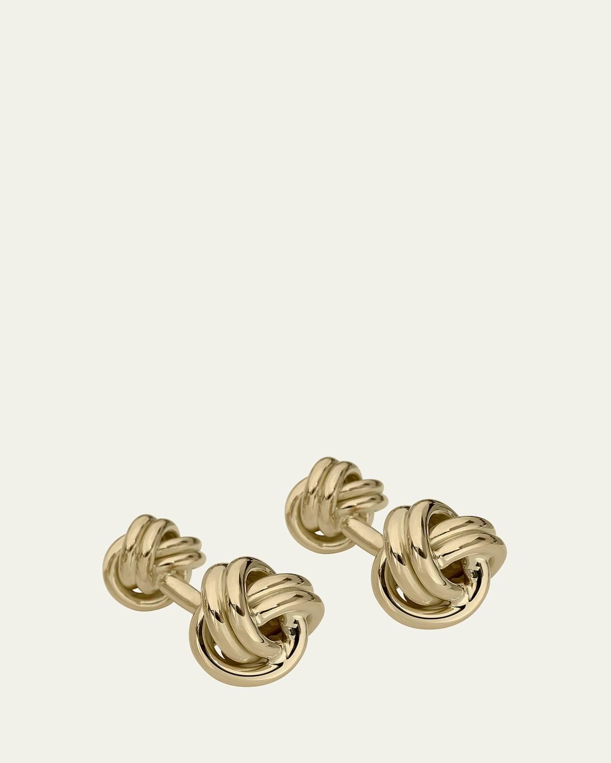 Mens 14K Yellow Gold Knot Cufflinks Product Image