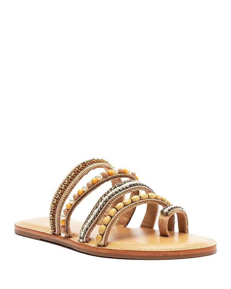 Schutz Womens Jade Embellished Strappy Thong Sandals Product Image