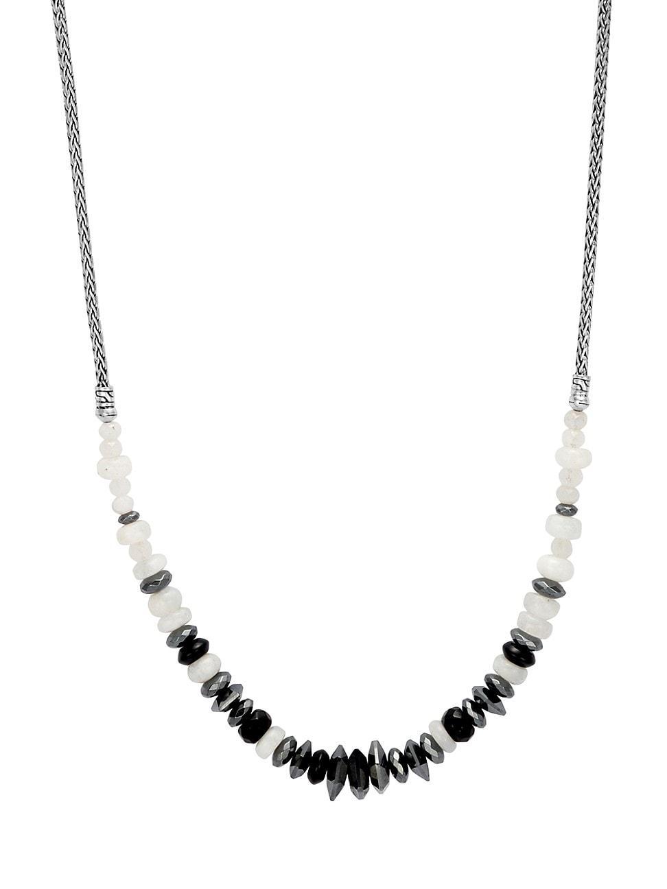 Womens Classic Chain Crystals & Sterling Silver Necklace Product Image