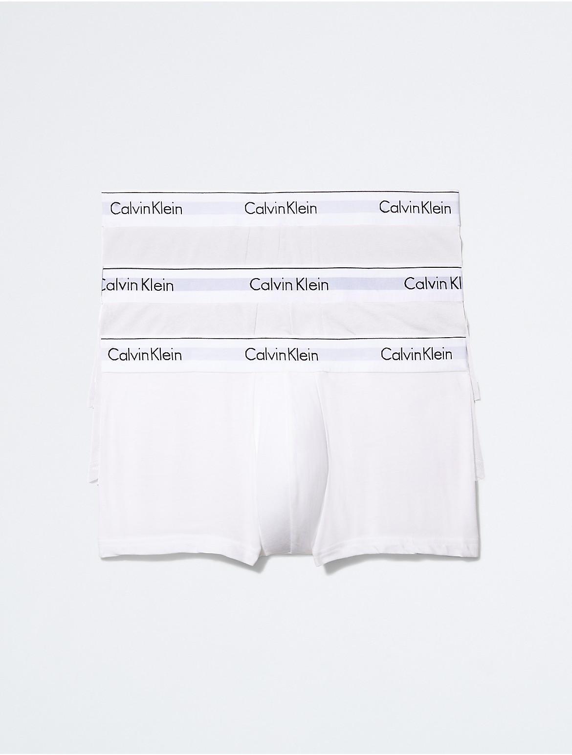 Calvin Klein Mens Modern Cotton Stretch 3-Pack Low Rise Trunk - White - XL Product Image