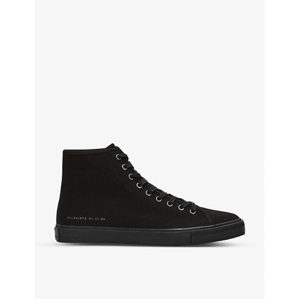 Mens Black Bryce Logo-print Cotton-canvas High-top Trainers 11 Product Image