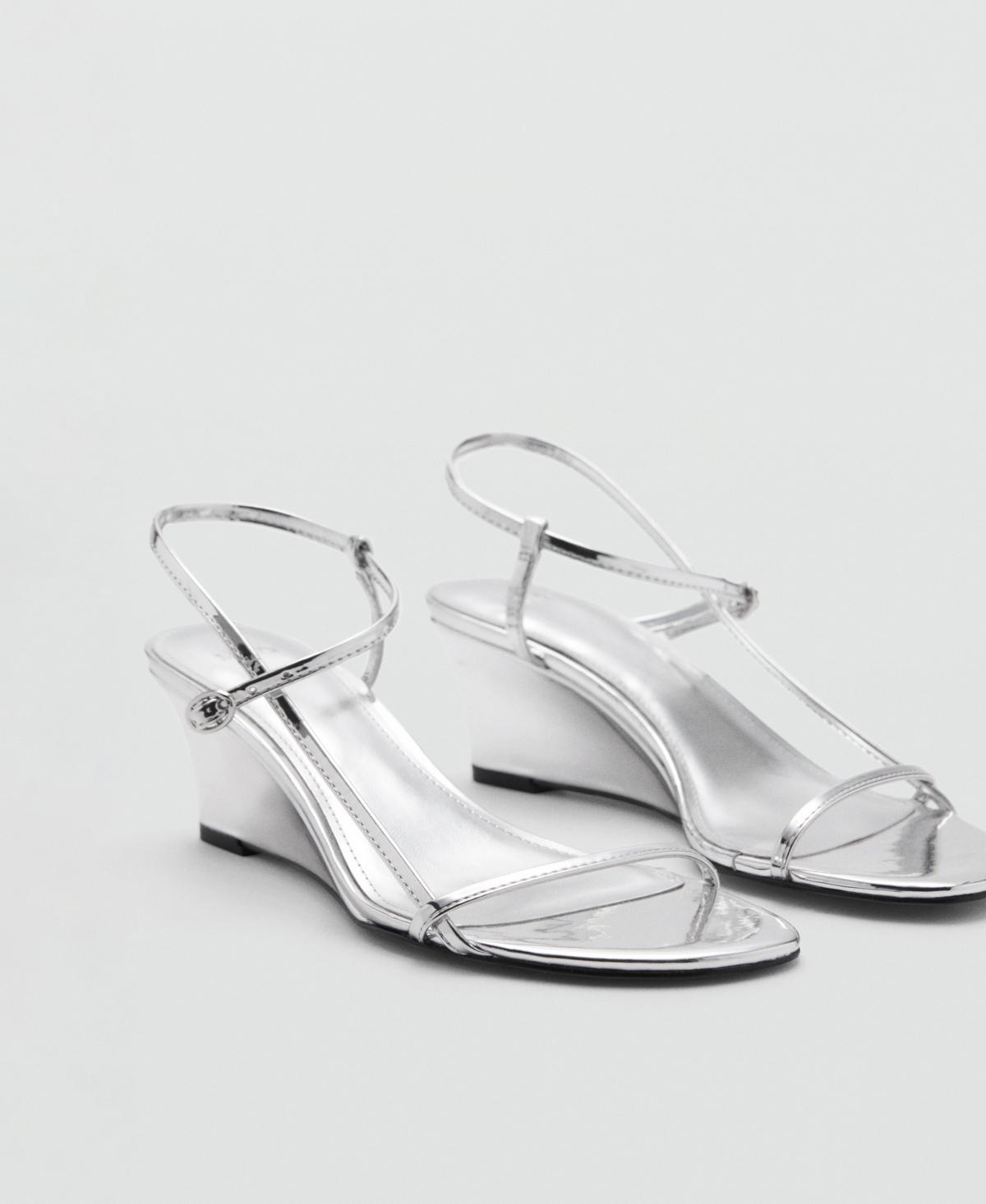 Mango Womens Metallic Heel Sandals Product Image