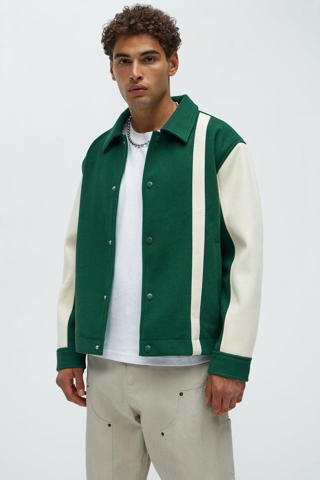 Gone Through Motions Varsity Jacket - Green/combo Product Image