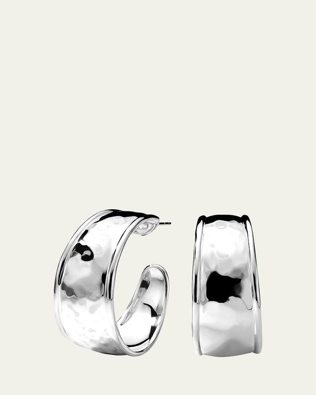 Womens Goddess Sterling Silver Medium Hoop Earrings Product Image