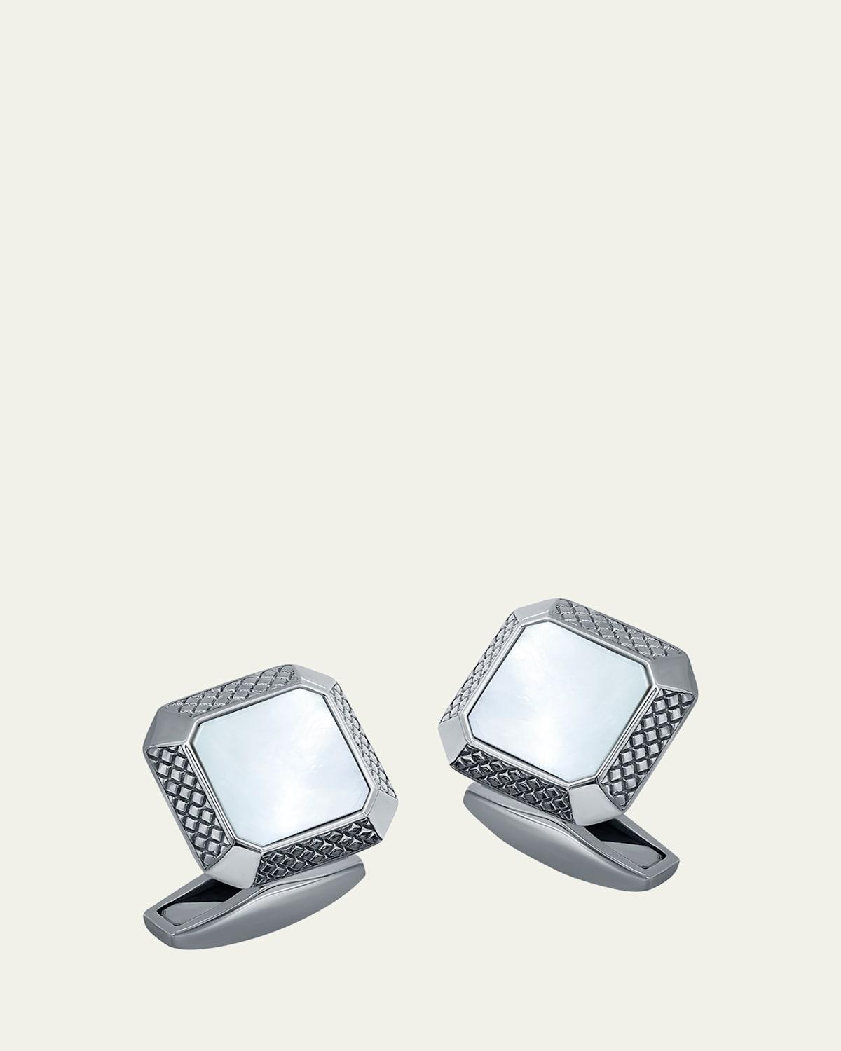 Tateossian Men's Sterling Silver Mother-of-Pearl Cufflinks Product Image