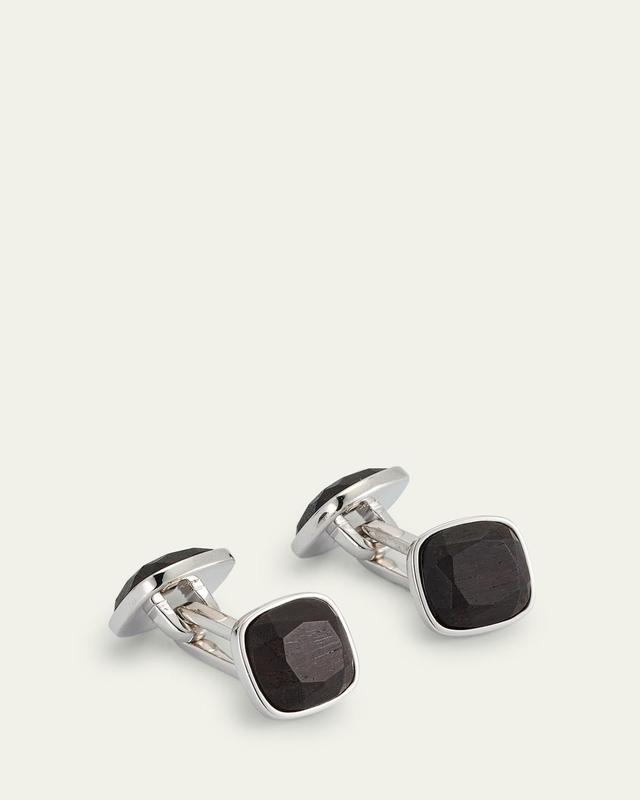 Mens The Two Sterling Silver Mpingo Hardwood Cufflinks Product Image