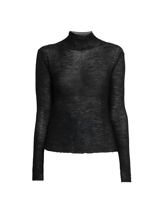 Womens Formfitting Wool Turtleneck Top Product Image