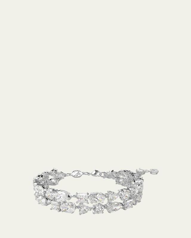 Swarovski Mesmera Mixed Cut Double Row Bracelet in Rhodium Plated Product Image