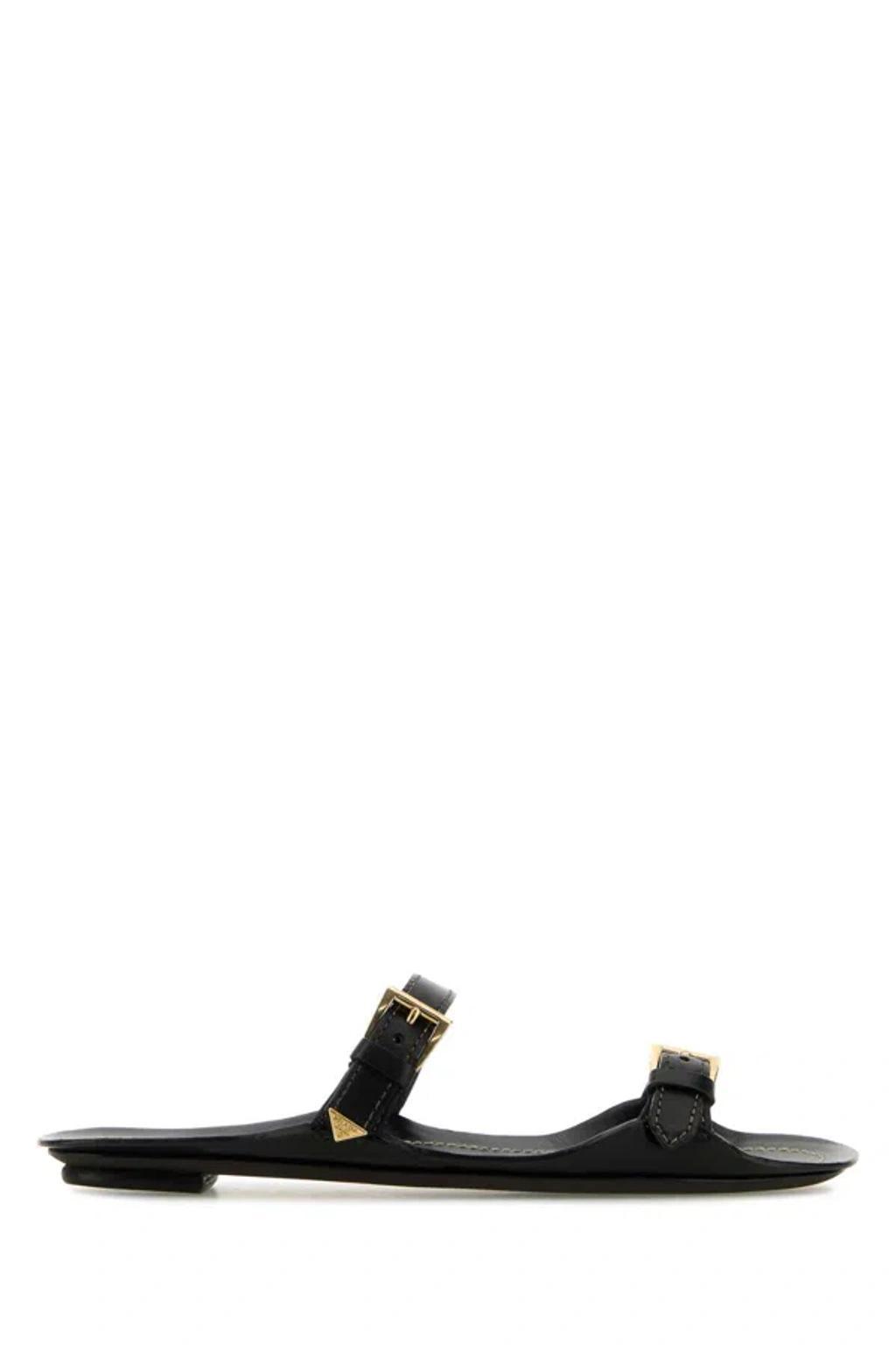 Black Leather Slippers product image